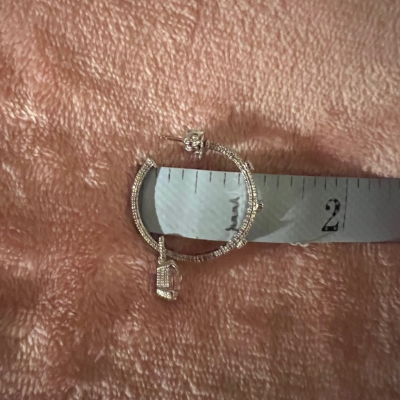 Judith Ripka 18K/SS Hoop Earrings with Charms - Picture 4 of 5